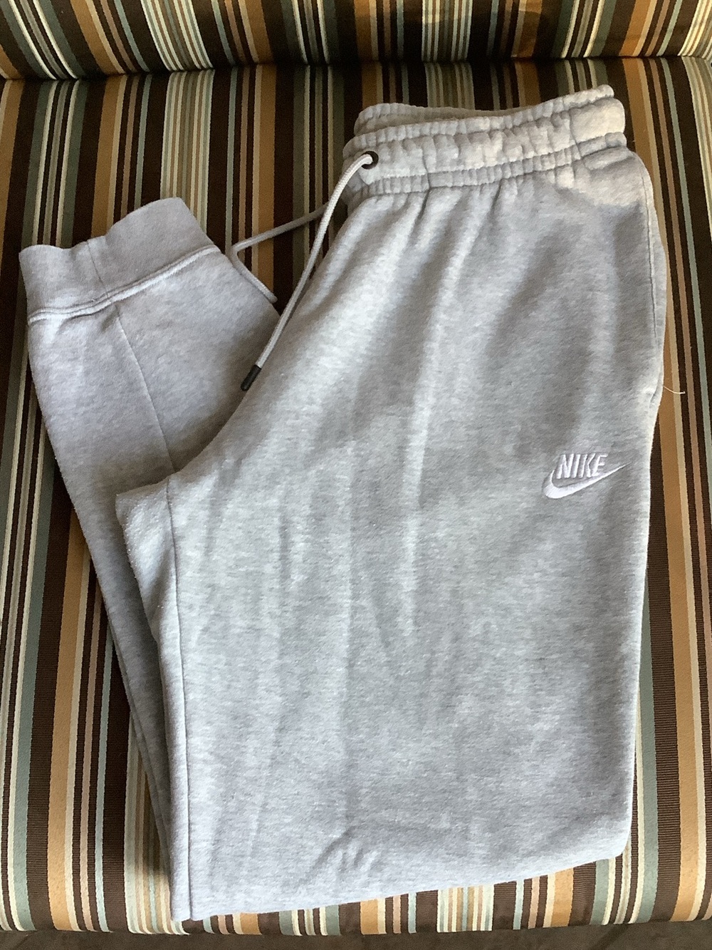 Nike Light Gray Sweatpants with White Swoosh